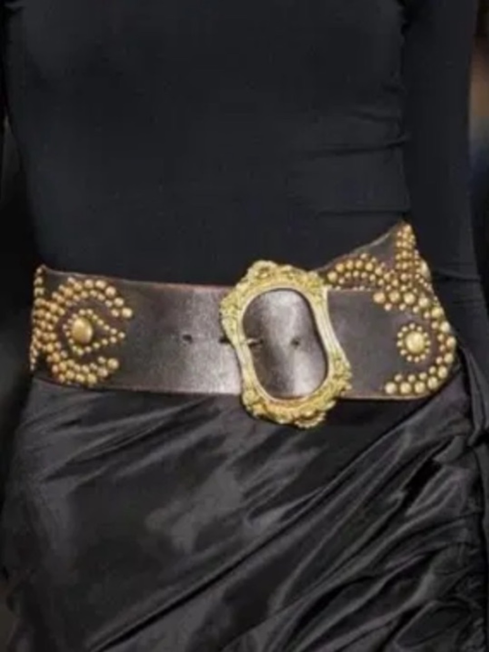 Ralph Lauren Collection Fall 2013 Studded Distressed Wide Leather Belt Small - Picture 16 of 16